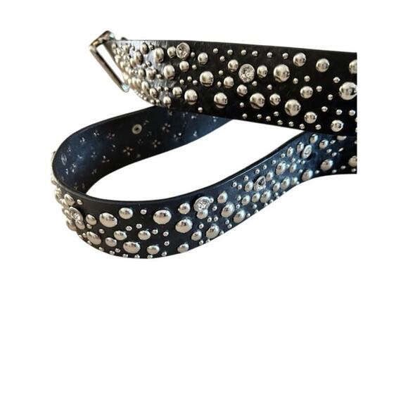 Express Studded Black Faux Leather Belt - Size Large - 45" - Picture 3 of 3